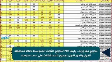 نتائج مفاجئة.. رابط PDF لنتائج الثالث المتوسط 2025 محافظة الكرخ والدور الأول لجميع المحافظات على ntaejna.com